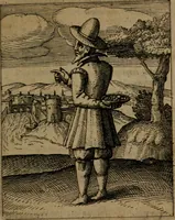 An illustration from Nebulo nebulonum, hoc est, Jocoseria nequitiae censura : qua hominum scelestorum doli, fraudes, fallaciae, & mores versuti vivis coloribus depinguntur, aeriq[ue] incisi publico aspectui exponuntur (1663)