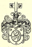 Picture 29 of 71 from Nederlandtsche herault, of, Adelik toneel zijnde een historische beschrijvinge, van allerley trappen van adeldom : alsmede van alderhande wapen-schilden, in koninckrijcken, gemeene-besten, steden en volkeren, van oude tijden af, tot dese eeuw toe in gebruyk geweest zijnde (1672), leaf 183