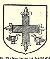Picture 40 of 71 from Nederlandtsche herault, of, Adelik toneel zijnde een historische beschrijvinge, van allerley trappen van adeldom : alsmede van alderhande wapen-schilden, in koninckrijcken, gemeene-besten, steden en volkeren, van oude tijden af, tot dese eeuw toe in gebruyk geweest zijnde (1672), leaf 192