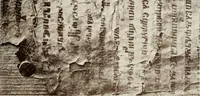An illustration from Nejstarí breviá chrvatsko-hlaholský. (Prvý breviá vrbnický) Uvodem a bibliografickými popisy hlaholských breviáu starí doby opatil Josef Vajs (1910)