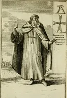 An illustration from Nette afbeeldingen der eyge dragten van alle geestelyke orders : nevens een korte aantekening van haar begin, instelders, en bevestiging (1688)