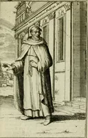 An illustration from Nette afbeeldingen der eyge dragten van alle geestelyke orders : nevens een korte aantekening van haar begin, instelders, en bevestiging (1688)
