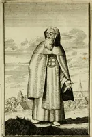 An illustration from Nette afbeeldingen der eyge dragten van alle geestelyke orders : nevens een korte aantekening van haar begin, instelders, en bevestiging (1688)