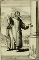 An illustration from Nette afbeeldingen der eyge dragten van alle geestelyke orders : nevens een korte aantekening van haar begin, instelders, en bevestiging (1688)