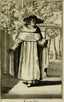 An illustration from Nette afbeeldingen der eyge dragten van alle geestelyke orders : nevens een korte aantekening van haar begin, instelders, en bevestiging (1688)