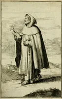 An illustration from Nette afbeeldingen der eyge dragten van alle geestelyke orders : nevens een korte aantekening van haar begin, instelders, en bevestiging (1688)