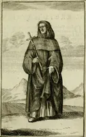 An illustration from Nette afbeeldingen der eyge dragten van alle geestelyke orders : nevens een korte aantekening van haar begin, instelders, en bevestiging (1688)