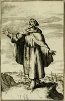 An illustration from Nette afbeeldingen der eyge dragten van alle geestelyke orders : nevens een korte aantekening van haar begin, instelders, en bevestiging (1688)