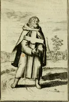 An illustration from Nette afbeeldingen der eyge dragten van alle geestelyke orders : nevens een korte aantekening van haar begin, instelders, en bevestiging (1688)