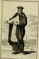 An illustration from Nette afbeeldingen der eyge dragten van alle geestelyke orders : nevens een korte aantekening van haar begin, instelders, en bevestiging (1688)