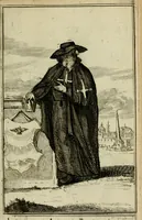 An illustration from Nette afbeeldingen der eyge dragten van alle geestelyke orders : nevens een korte aantekening van haar begin, instelders, en bevestiging (1688)