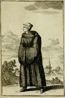 An illustration from Nette afbeeldingen der eyge dragten van alle geestelyke orders : nevens een korte aantekening van haar begin, instelders, en bevestiging (1688)