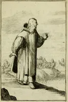 An illustration from Nette afbeeldingen der eyge dragten van alle geestelyke orders : nevens een korte aantekening van haar begin, instelders, en bevestiging (1688)