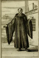 An illustration from Nette afbeeldingen der eyge dragten van alle geestelyke orders : nevens een korte aantekening van haar begin, instelders, en bevestiging (1688)