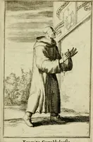 An illustration from Nette afbeeldingen der eyge dragten van alle geestelyke orders : nevens een korte aantekening van haar begin, instelders, en bevestiging (1688)