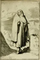 An illustration from Nette afbeeldingen der eyge dragten van alle geestelyke orders : nevens een korte aantekening van haar begin, instelders, en bevestiging (1688)