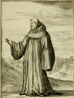 An illustration from Nette afbeeldingen der eyge dragten van alle geestelyke orders : nevens een korte aantekening van haar begin, instelders, en bevestiging (1688)