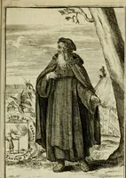An illustration from Nette afbeeldingen der eyge dragten van alle geestelyke orders : nevens een korte aantekening van haar begin, instelders, en bevestiging (1688)