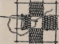 An illustration from The netting book for guipure d'art, &c.. (1879)