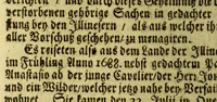 An illustration from Neue Reise-Beschreibung durch viele Länder, weit grösser, als gantz Europa, : die neulichst zwischen Neu-Mexico und dem Eiss-Meer in America entdecket worden. Worinn enthalten eine besondere Beschreibung der Länder, Sitten und Bewohnheiten der wilden Völcker in dem süd-und norder-Theil der neuen Welt, und was für Vortheil man aus der Auffrichtung neuer Colonien in diesen Ländern schöpffen konne; wie auch eine Anweisung durch einen kürtzern Weg als bissher ohne Pasfirung der Equinoctial-Linie nach China und Japan zu kommen. Nebst einer genauen Erzehlung von dem Unterfangen des Herrn von Salle auff die Gold-Minen zu St. Barbe, im gleichen von der Eroberung der Stadt Quebeck in Canada durch die Engelländer. (1698)