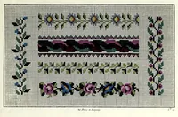 Picture 1 of 7 from Neueste portefeuille für freundinnen weiblicher Kunst-Arbeiten : eine Auswahl von Guirlanden, allerlei Blumen, Kränzen, Bouquets, Fruchtkörben, Schmetterlingen, Kanten, Arabesken u.s.w. zum künstlichen Stricken, Häkeln, zur Tapisserie- und Mosaik-Arbeit, leaf 7