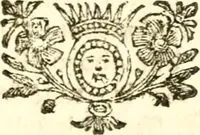 An illustration from A new dictionary of heraldry ... : and a concise account of the most noted orders of knighthood that are or have been, and of honours and dignities ecclesiastical, civil, or military .. (1725)