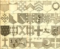 An illustration from A new dictionary of heraldry ... : and a concise account of the most noted orders of knighthood that are or have been, and of honours and dignities ecclesiastical, civil, or military .. (1725)