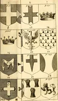 An illustration from A new dictionary of heraldry ... : and a concise account of the most noted orders of knighthood that are or have been, and of honours and dignities ecclesiastical, civil, or military .. (1725)