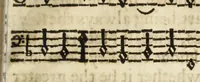 An illustration from A new and easie method to learn to sing by book : whereby one (who hath a good voice and ear) may, without other help, learn to sing true by notes : design'd chiefly for, and applied to, the promoting of psalmody; and furnished with variety of psalm tunes in parts, with directions for that kind of singing .. (1686)