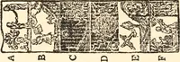 An illustration from The New-England primer; a history of its origin and development; with a reprint of the unique copy of the earliest known edition and many facsimile illustrations and reproductions (1897)