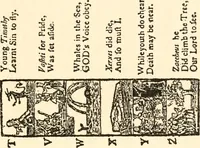 An illustration from The New-England primer; a history of its origin and development; with a reprint of the unique copy of the earliest known edition and many facsimile illustrations and reproductions (1897)