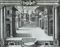 An illustration from Newes itinerarium Italiae : in welchem der Reisende nicht allein gründtlichen Bericht, durch die herzlichste namhaffteste Örter Italiae sein Reiss wol zubestellen, sonder es wirdt jhme auch gantz eygentlich beschriben, was allda als in einem Lustgarten di Europe ... an Sitten vnd Gewonheiten, im Geistlichen vnd Politischen, an mechanischen Wercken zu Land vnd zu Wasser, vnd also an Gebäwen ... denckwürdig zu sehen : alles ... an Tag gegeben ... (1627)