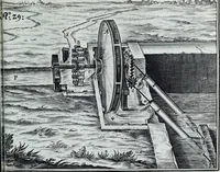 An illustration from Newes itinerarium Italiae : in welchem der Reisende nicht allein gründtlichen Bericht, durch die herzlichste namhaffteste Örter Italiae sein Reiss wol zubestellen, sonder es wirdt jhme auch gantz eygentlich beschriben, was allda als in einem Lustgarten di Europe ... an Sitten vnd Gewonheiten, im Geistlichen vnd Politischen, an mechanischen Wercken zu Land vnd zu Wasser, vnd also an Gebäwen ... denckwürdig zu sehen : alles ... an Tag gegeben ... (1627)