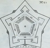 An illustration from Newes itinerarium Italiae : in welchem der Reisende nicht allein gründtlichen Bericht, durch die herzlichste namhaffteste Örter Italiae sein Reiss wol zubestellen, sonder es wirdt jhme auch gantz eygentlich beschriben, was allda als in einem Lustgarten di Europe ... an Sitten vnd Gewonheiten, im Geistlichen vnd Politischen, an mechanischen Wercken zu Land vnd zu Wasser, vnd also an Gebäwen ... denckwürdig zu sehen : alles ... an Tag gegeben ... (1627)