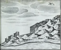 An illustration from Newes itinerarium Italiae : in welchem der Reisende nicht allein gründtlichen Bericht, durch die herzlichste namhaffteste Örter Italiae sein Reiss wol zubestellen, sonder es wirdt jhme auch gantz eygentlich beschriben, was allda als in einem Lustgarten di Europe ... an Sitten vnd Gewonheiten, im Geistlichen vnd Politischen, an mechanischen Wercken zu Land vnd zu Wasser, vnd also an Gebäwen ... denckwürdig zu sehen : alles ... an Tag gegeben ... (1627)