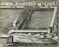 Picture 27 of 39 from Newes itinerarium Italiae : in welchem der Reisende nicht allein gründtlichen Bericht, durch die herzlichste namhaffteste Örter Italiae sein Reiss wol zubestellen, sonder es wirdt jhme auch gantz eygentlich beschriben, was allda als in einem Lustgarten di Europe ... an Sitten vnd Gewonheiten, im Geistlichen vnd Politischen, an mechanischen Wercken zu Land vnd zu Wasser, vnd also an Gebäwen ... denckwürdig zu sehen : alles ... an Tag gegeben ... (1627), leaf 292