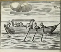 An illustration from Newes itinerarium Italiae : in welchem der Reisende nicht allein gründtlichen Bericht, durch die herzlichste namhaffteste Örter Italiae sein Reiss wol zubestellen, sonder es wirdt jhme auch gantz eygentlich beschriben, was allda als in einem Lustgarten di Europe ... an Sitten vnd Gewonheiten, im Geistlichen vnd Politischen, an mechanischen Wercken zu Land vnd zu Wasser, vnd also an Gebäwen ... denckwürdig zu sehen : alles ... an Tag gegeben ... (1627)