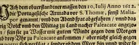 An illustration from Newe vnd warhaffte Relation, von deme was sich in beederley, das ist, in den West- vnd Ost-Indien, von der Zeit an zugetragen, dass sich die Nauigationes der holl- vnnd engelländischen Compagnien daselbsthin angefangen abzuschneiden. : Dabey die Vrsachen entdeckt, warumb solche Nauigationes sich nicht mehr also heuffig continuiern, wie es die General Ost Indianische Gesellschafft vor sich gehabt. Sambt einer newen Description dess Erdtbodens, in welchem die rechte Beschaffenheit der septentrionalischen Landt, so wol gegen Auff- als gegen Nidergang der Son[n]en, jetzt erst recht an Tag gebracht, hingegen der falsche Wohn, den man bisshero von dem Freto Anian, vnd von einem newen septentrionalischen Weg naher den Indien gehabt, menniglich benommen wirdt. (1619)