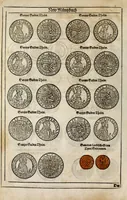 Picture 5 of 35 from New Müntz Buech : darinnen allerley gross vunnd kleine, silberne vnd guldene Sorten, vmb wichtiger Vrsach willen also fürgestelt werden, vnd erstlich der Römischen Kayserlichen vnd Königlichen Mayestat ... : darneben auch bäpstlicher Heiligkeit vnd der König in Hispanien, Portugal ... : dann auch der Italianischen Fürsten .. (1604), leaf 40
