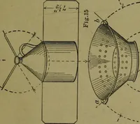 An illustration from A new and original treatise on the geometrical development of round and oval cones, with easy examples of their application : for the use of beginners and practical sheet iron and tin plate workers (1904)