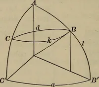 An illustration from New plane and spherical trigonometry, surveying, and navigation (1903)