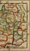An illustration from A new systeme of geography : designed in a most plain and easie method, for the better understanding of that science : accommodated with new maps, of all the empires, kingdoms, principalities, dukedoms, provinces and countries in the whole world : with geographical tables, explaining the divisions in each map (1694)