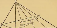 An illustration from Newton's principia, first book sections I, II, III, with notes and illustrations and a collection of problems, principally intended as examples of Newton's methods (1900)