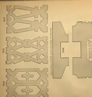 An illustration from New universal moulding book, containing latest styles of mouldings and architectural designs of exterior and interior finish ... rails, balusters and newel posts; architraves; front, interior and store doors .. (1891)