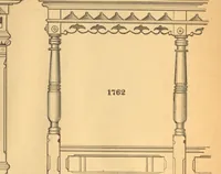 An illustration from New universal moulding book, containing latest styles of mouldings and architectural designs of exterior and interior finish ... rails, balusters and newel posts; architraves; front, interior and store doors .. (1891)