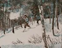 An illustration from Nineteen hundred and two : a calendar for the year 1902; with drawings by the Toronto Art League illustrating some Canadian sports & pastimes (1902)
