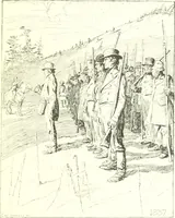 An illustration from Ninety-eight : a calendar for the year 1898; with some drawings suggestive of the everyday life of the past in Canada (1898)