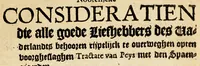 An illustration from Nootelijcke consideratien die alle goede liefhebbers des vaderlandts behooren rijpelijck te ouerweghen opten voorgheslaghen tractate van peys met den Spaengiaerden (1587)