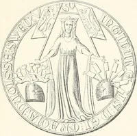 An illustration from Norges gamle vaaben, farver og flag (1894)