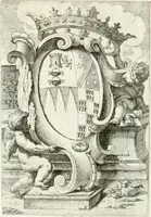 An illustration from Noticias fvnebres de las magestvosas exeqvias que hizo la felicissima Ciudad de Palermo, cabeça coronada de Sicilia en la mverte de Maria Lvysa de Borbon Nvestra Señora Reyna de las Españas de orden del excelentissimo Señor Dvqve de Vzeda, Virrey, y Capitan General deste Reyno, execvtada por el ilvstre D. Lvys Riggio (1689)